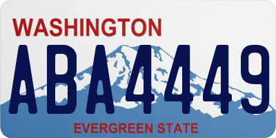 WA license plate ABA4449