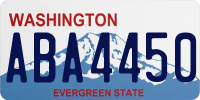 WA license plate ABA4450