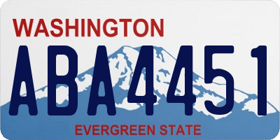 WA license plate ABA4451
