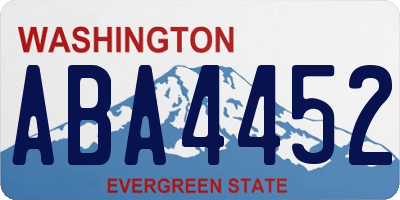 WA license plate ABA4452