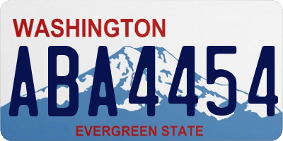 WA license plate ABA4454