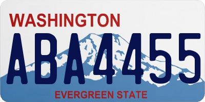 WA license plate ABA4455