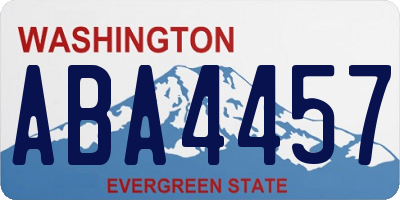 WA license plate ABA4457