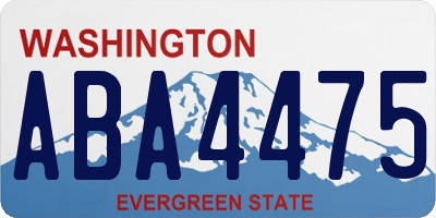WA license plate ABA4475