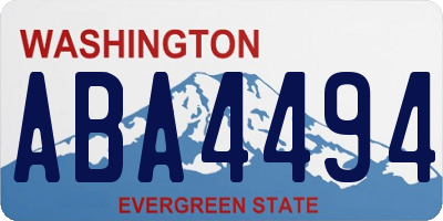 WA license plate ABA4494