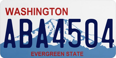 WA license plate ABA4504