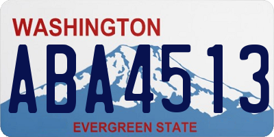 WA license plate ABA4513