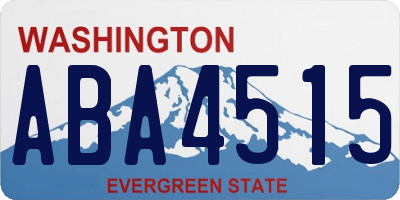 WA license plate ABA4515