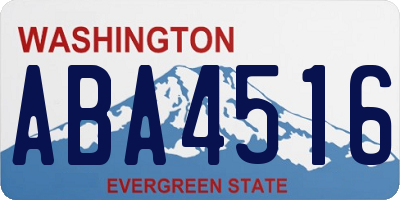 WA license plate ABA4516