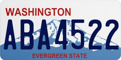 WA license plate ABA4522