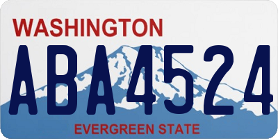 WA license plate ABA4524