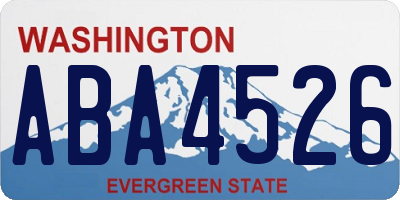 WA license plate ABA4526