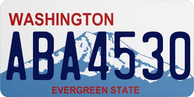 WA license plate ABA4530