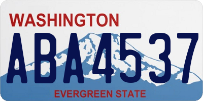 WA license plate ABA4537
