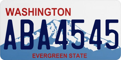 WA license plate ABA4545