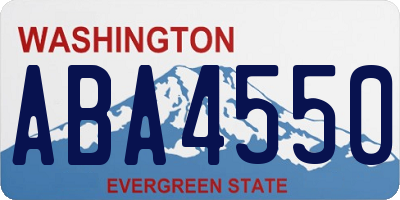 WA license plate ABA4550