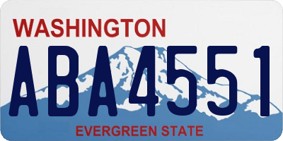 WA license plate ABA4551