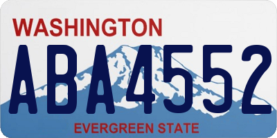 WA license plate ABA4552