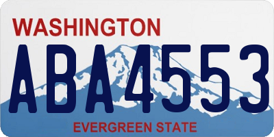 WA license plate ABA4553