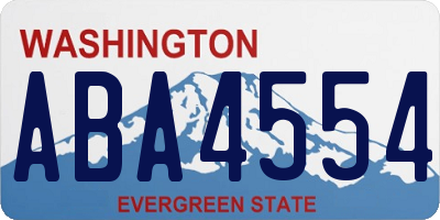 WA license plate ABA4554