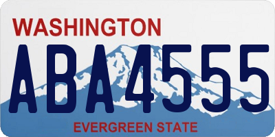 WA license plate ABA4555