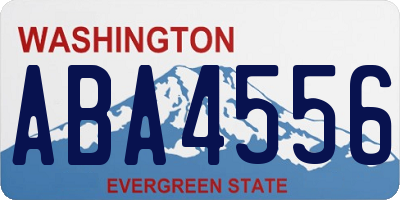 WA license plate ABA4556