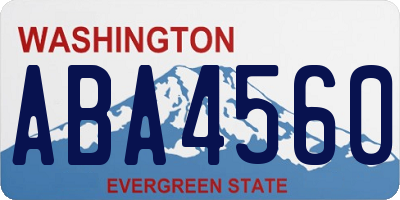 WA license plate ABA4560