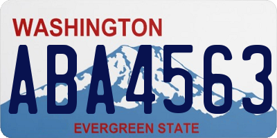 WA license plate ABA4563