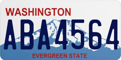WA license plate ABA4564