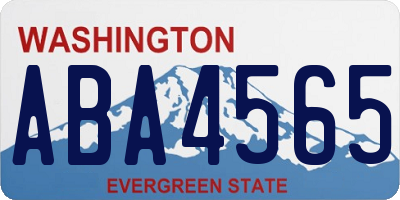 WA license plate ABA4565