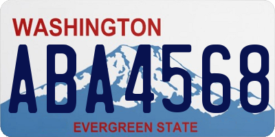 WA license plate ABA4568