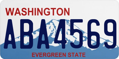 WA license plate ABA4569