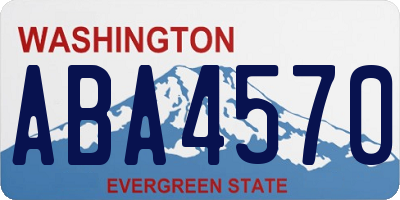 WA license plate ABA4570