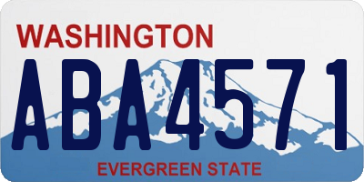 WA license plate ABA4571