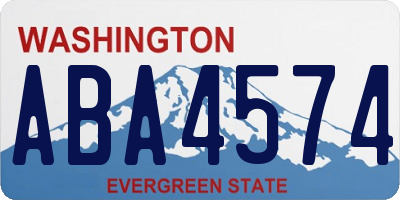 WA license plate ABA4574