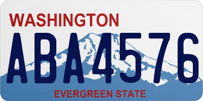 WA license plate ABA4576