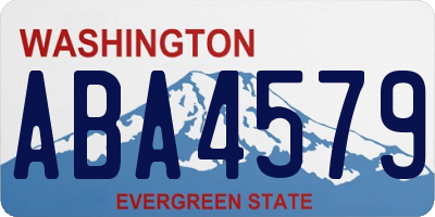 WA license plate ABA4579