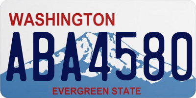 WA license plate ABA4580