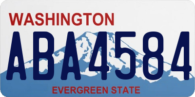 WA license plate ABA4584