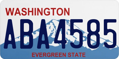 WA license plate ABA4585