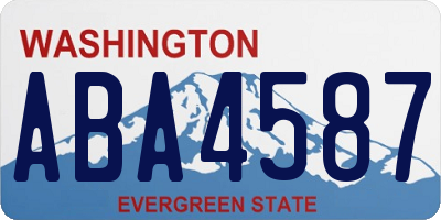 WA license plate ABA4587
