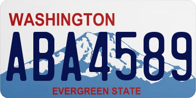 WA license plate ABA4589