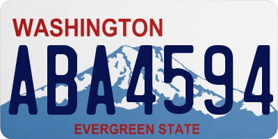 WA license plate ABA4594