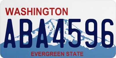 WA license plate ABA4596