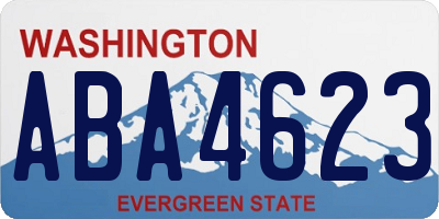 WA license plate ABA4623