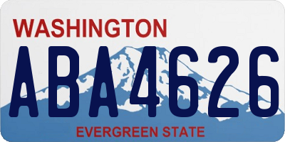 WA license plate ABA4626