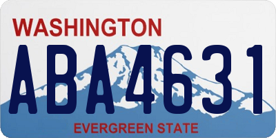 WA license plate ABA4631