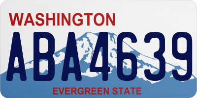 WA license plate ABA4639