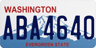 WA license plate ABA4640