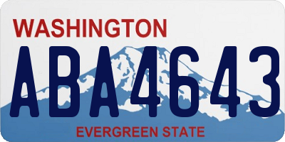WA license plate ABA4643